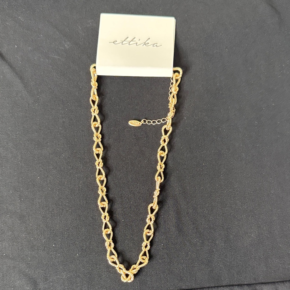 ettika Gold Twisted Link Necklace